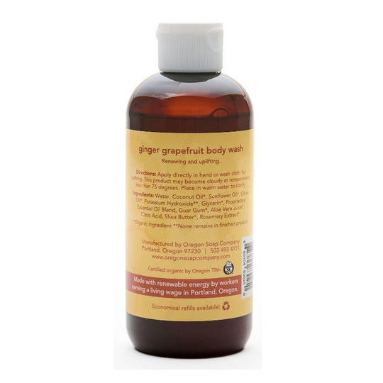 Ginger Grapefruit Natural Organic Body Wash