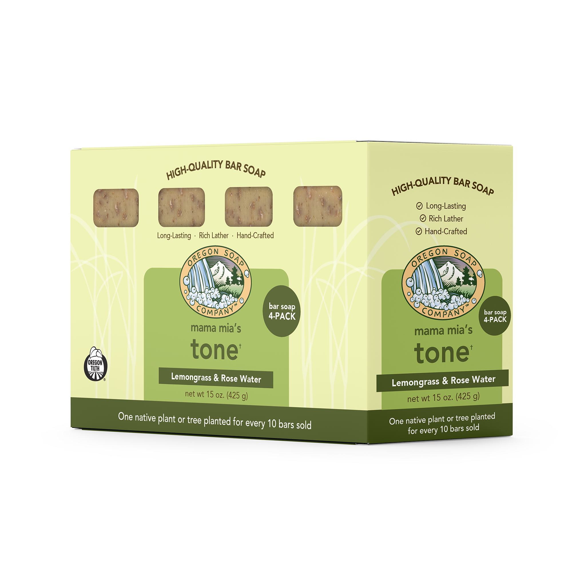 ATO楽 SOAP 　ヒト幹細胞　4個セット Mama Mia's Tone Organic Bar Soap, 4-pack – Oregon Soap Company