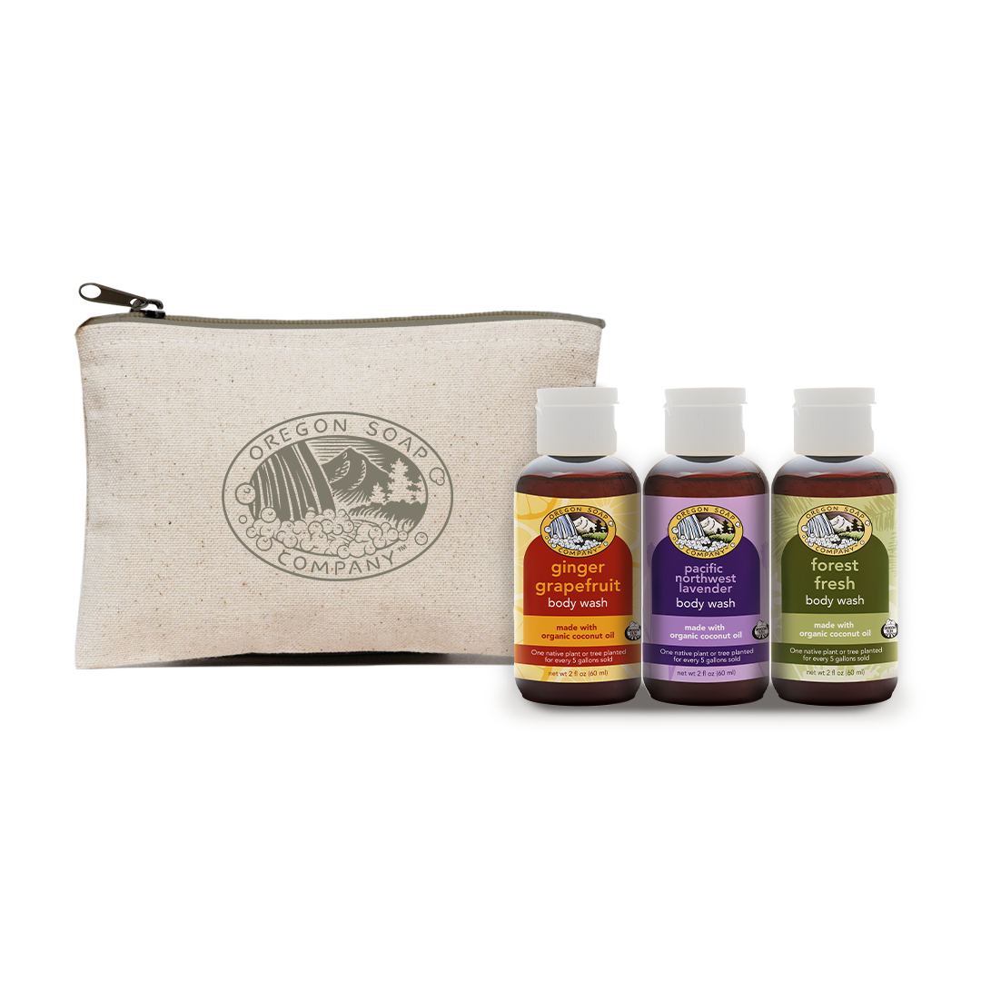 Body Wash Starter Set with Cotton Travel Pouch