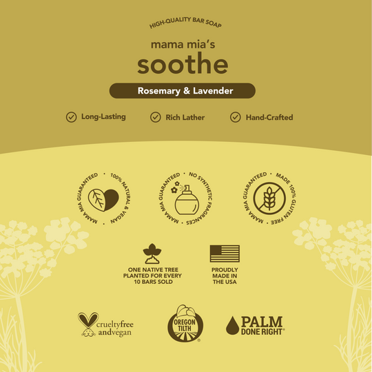 Mama Mia's Soothe Organic Bar Soap, 4-pack