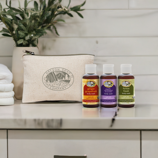 Body Wash Starter Set with Cotton Travel Pouch – Oregon Soap Company