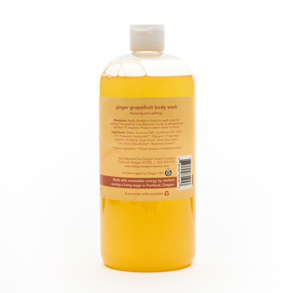 Ginger Grapefruit Natural Organic Body Wash